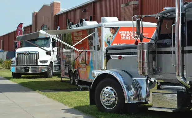 Nebraska State Fair Exhibit featuring Midwest Peterbilt Group and Truck Center Companies trucks